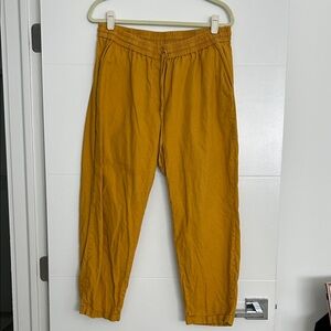 J. Crew Women’s Mustard Drawstring linen/cotton pants